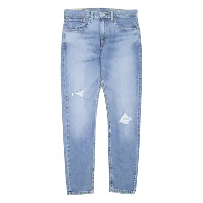 LEVI'S 512 Jeans Lo-ball Distressed Mens Blue Slim Tapered Stone Wash W32 L32