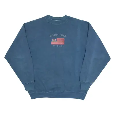 COED NAKED WEAR Hilton Head Island USA Mens Sweatshirt Blue Crew Neck USA XL