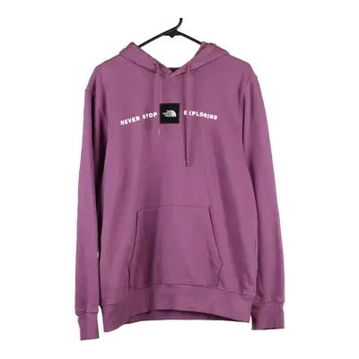 The North Face Spellout Hoodie - Medium Purple Cotton Blend