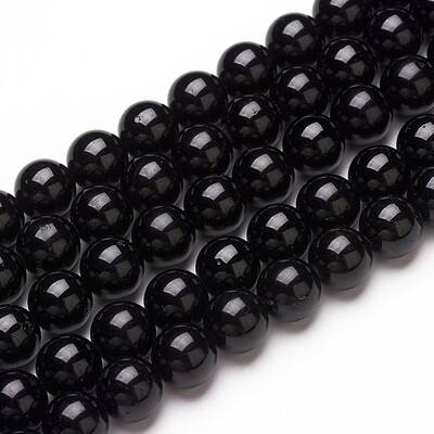 Natural Black Tourmaline Beads Strands