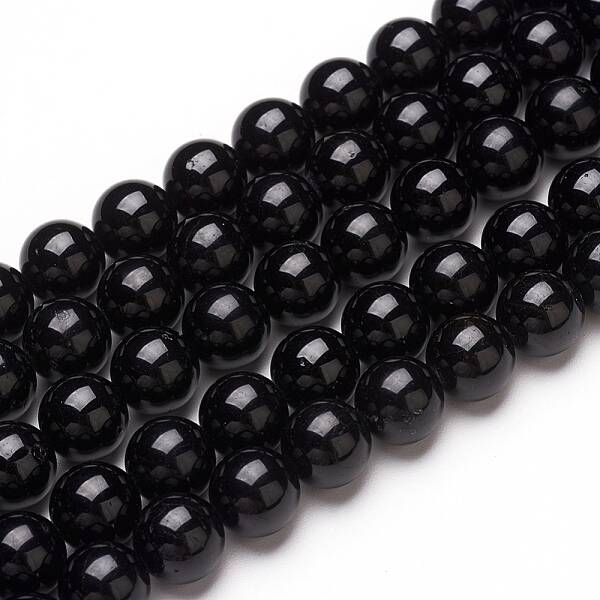 Natural Black Tourmaline Beads Strands