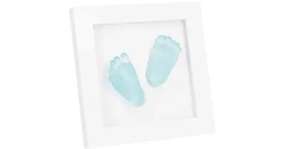 Dooky Crystal Memories DeLuxe 3D Frame Handprint & Footprint white newborn footprint set
