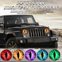 Beast Eye 3D Animal Print Headlight Decals for Jeep – Self-Adhesive, Reusable Round Overlay, Fantasy Anime Car Light Embell...