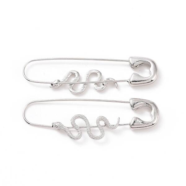 Alloy Safety Pin with Snake Hoop Earrings for Women