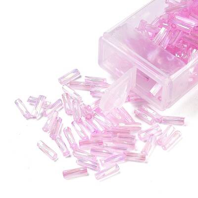 10G Ceylon Glass Twist Bugle Beads