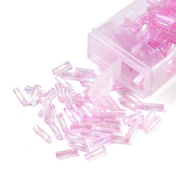 10G Ceylon Glass Twist Bugle Beads