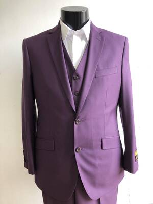 AN-2V Eggplant - Mens Modern Fit Suit