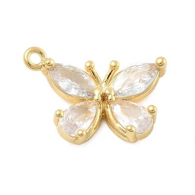 Brass Micro Pave Cubic Zirconia Pendants