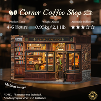 【CORNER COFFEE SHOP】CUTEBEE Dollhouse Miniature with Furniture, DIY Wooden Dollhouse Kit Plus Dust Proof, Creative Room I...