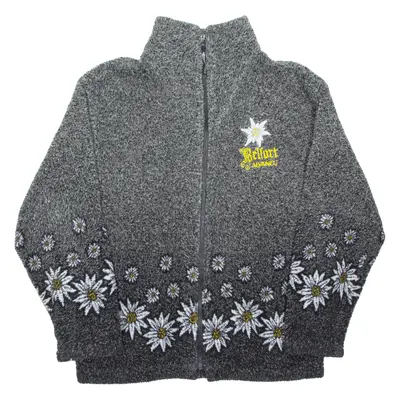 Womens Patterned Fleece Grey Floral L