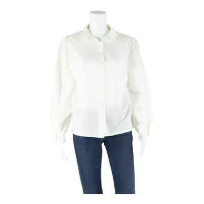 Womens Printed Top White High Neck Long Sleeve Floral M