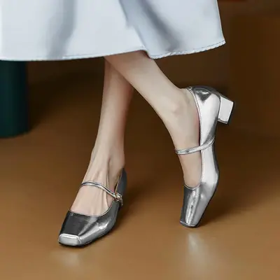 CHIKO Jakelin Square Toe Block Heels Mary Jane Shoes