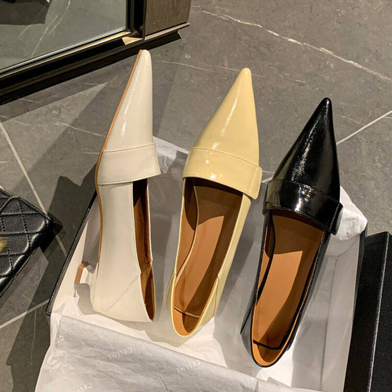 CHIKO Gloriann Pointy Toe Kitten Heels Loafers Shoes
