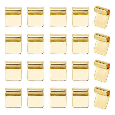 20Pcs Rack Plating Brass Glue-on Flat Pad Bails