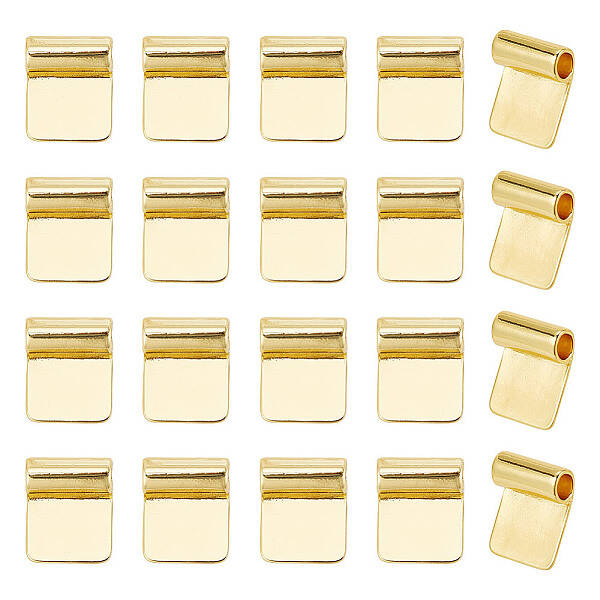 20Pcs Rack Plating Brass Glue-on Flat Pad Bails