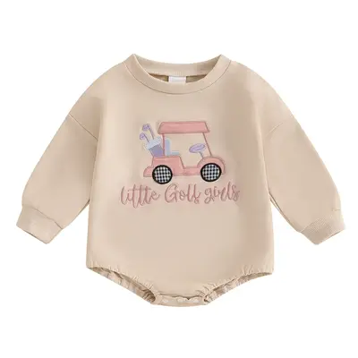 Infant Baby Girl Boy Sweatshirt Romper Letter Truck Golf Embroidery Crew Neck Long Sleeve Bodysuit Jumpsuit for Newborn Girl ...