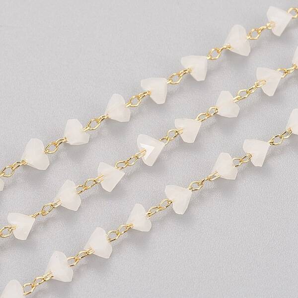 Handmade Faceted Triangle Glass Beaded Chains