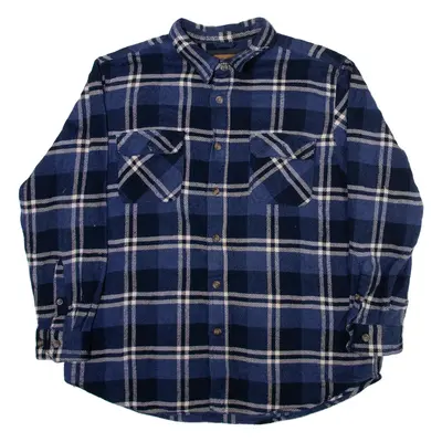 OUTDOOR LIFE Mens Shirt Blue Check Long Sleeve XL