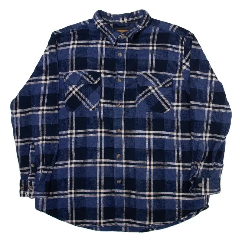 OUTDOOR LIFE Mens Shirt Blue Check Long Sleeve XL