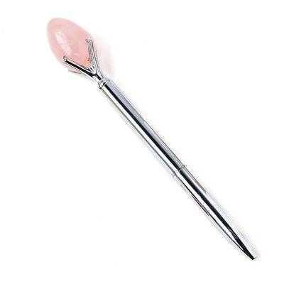 Natural Rose Quartz Egg Ball-Point Pen
