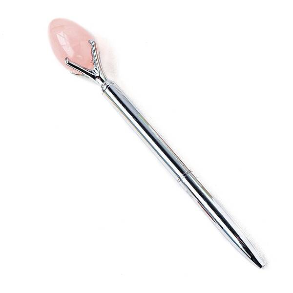 Natural Rose Quartz Egg Ball-Point Pen
