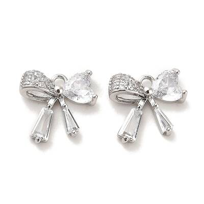 Brass Micro Pave Clear Cubic Zirconia Pendants