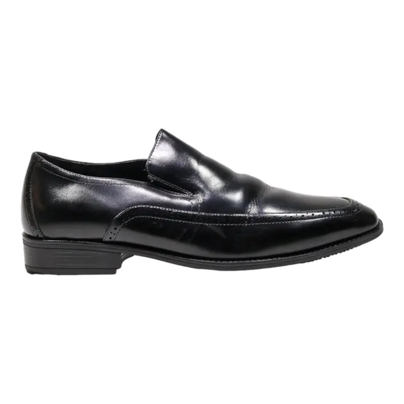 STACY ADAMS Brogue Loafer Shoes Black Leather Mens UK 11