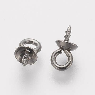 Tarnish Resistant 201 Stainless Steel Screw Eye Pin Peg Bails
