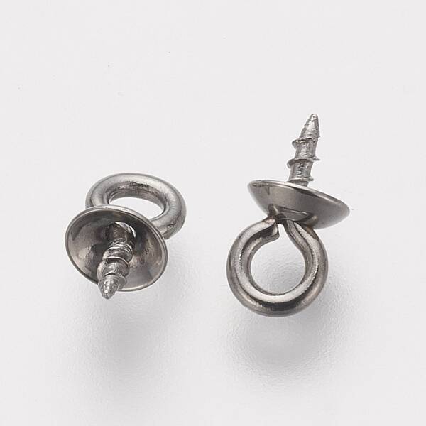 Tarnish Resistant 201 Stainless Steel Screw Eye Pin Peg Bails