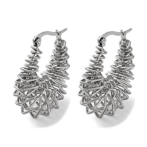 304 Stainless Steel Teardrop Hoop Earrings