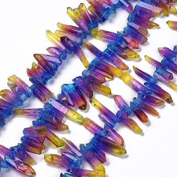 Natural Quartz Crystal Dyed Beads Strands
