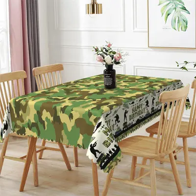 Army Green Soldier Pattern Rectangle Tablecloth - Aperturee