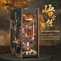 【The Legend of Wukong】CUTEBEE Book Nook Kit - DIY Miniature House Kit for Adults, Teens, 3D Wooden Puzzle Dollhouse Bookn...