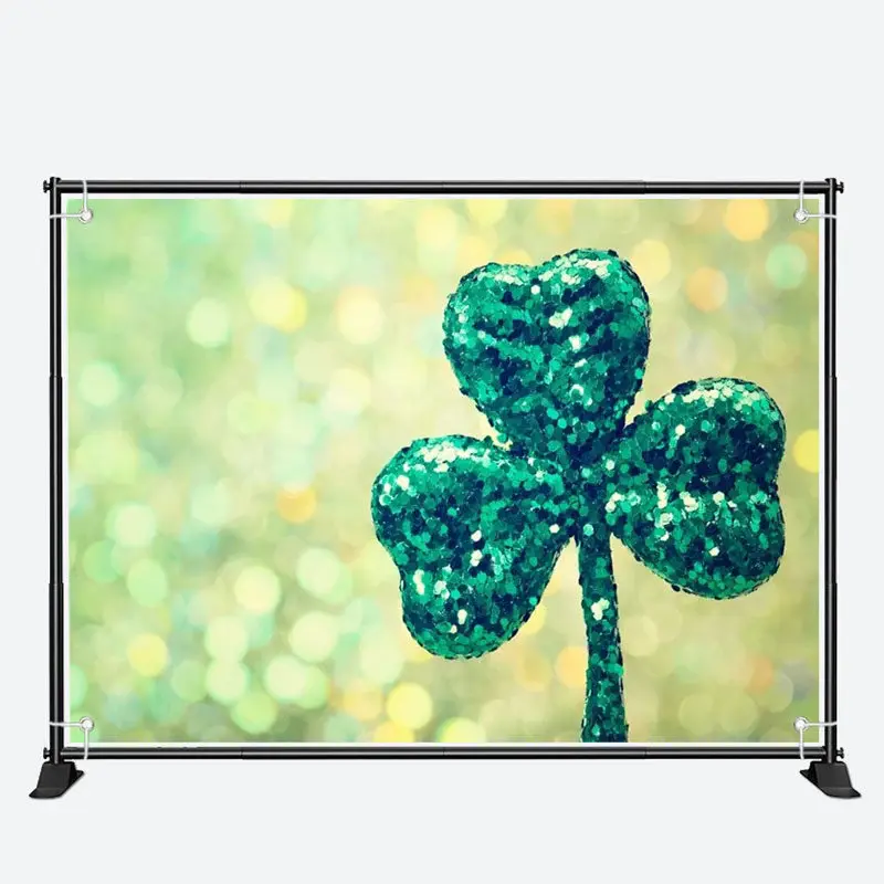 Sequin Clover Bokeh Simple St Patricks Day Backdrop - Aperturee