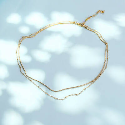Stainless Steel Double Layer Necklaces