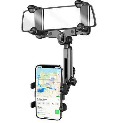 360° Rotation Rear View Mirror Phone Holder GPS Phone Mount for car, Adjustable Rotatable Car Phone Mount Rearview Mirror Ph...