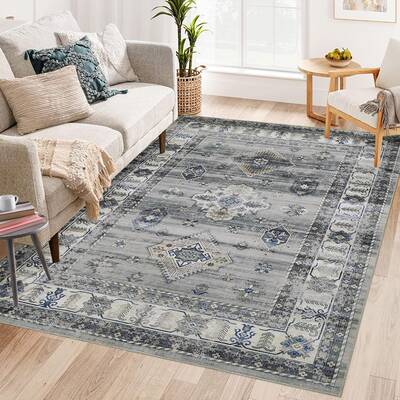 Garvee Large Living Room Rug 9x12 Washable Rug Vintage Rug Non-Slip Indoor Floor Carpet Stain Resistant Boho Accent Rug Trand...