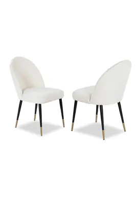White Bouclé Dining Chair Set (2) | Liang & Eimil Alfa