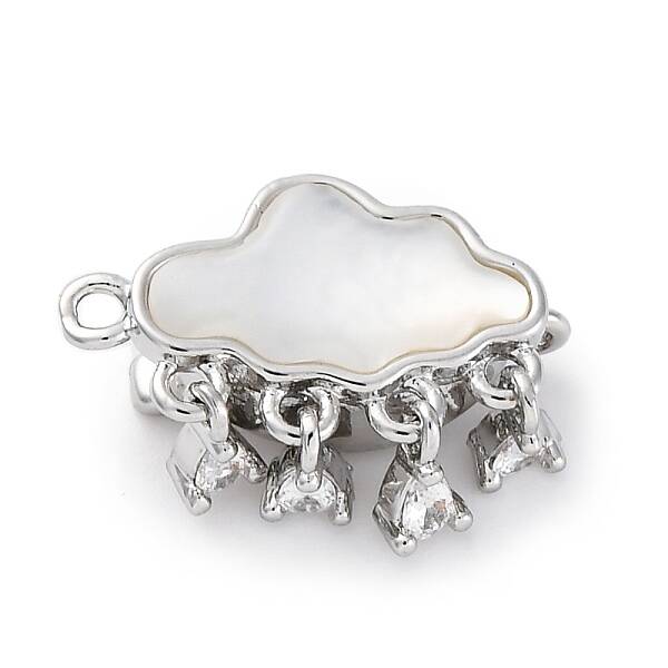 Brass Micro Pave Clear Cubic Zirconia Box Clasps