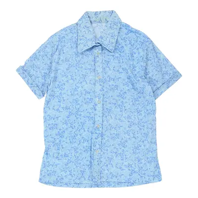 Unbranded Patterned Shirt - Large Blue Polyester Blend