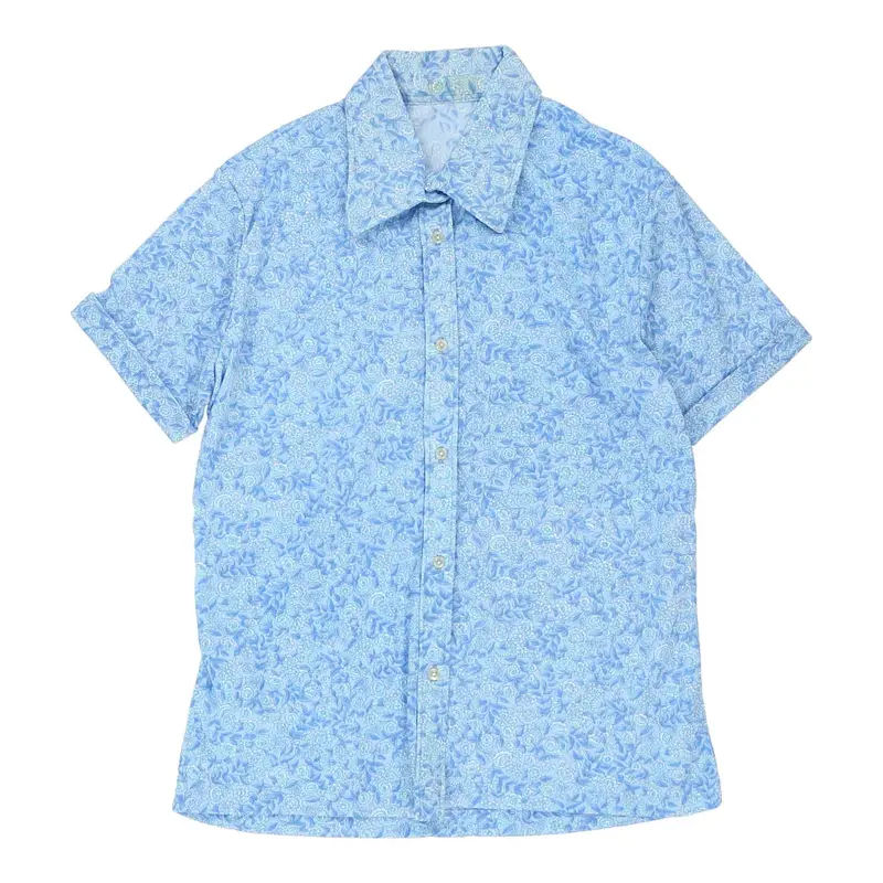 Unbranded Patterned Shirt - Large Blue Polyester Blend