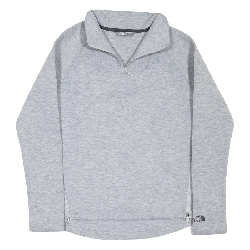THE NORTH FACE Womens Sweatshirt Grey 1/4 Zip M