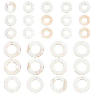 60Pcs 2 Colors Natural Freshwater Shell Pendants