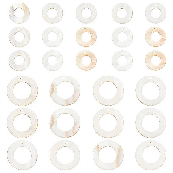 60Pcs 2 Colors Natural Freshwater Shell Pendants