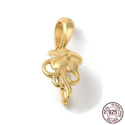 Rack Plating 925 Sterling Silver Ice Pick Pinch Bails