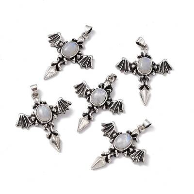 Natural Rainbow Moonstone Pendants