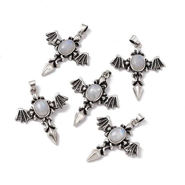 Natural Rainbow Moonstone Pendants