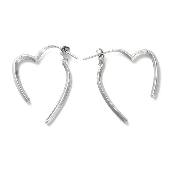 925 Sterling Silver Heart Stud Earrings