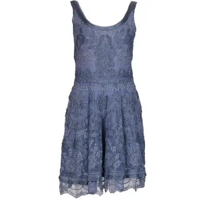 Scervino Street Lace Mini Dress - Medium Blue Nylon