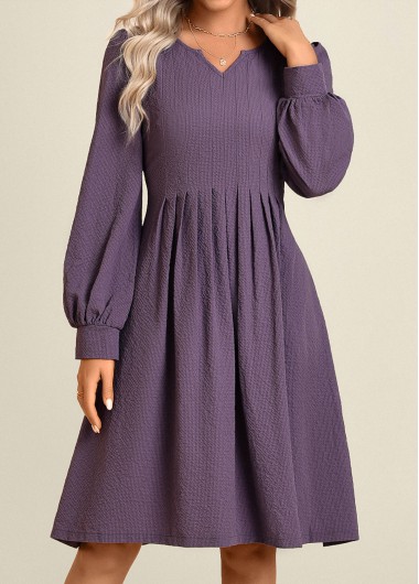 Modlily Dusty Purple Split Long Sleeve Dress - XL